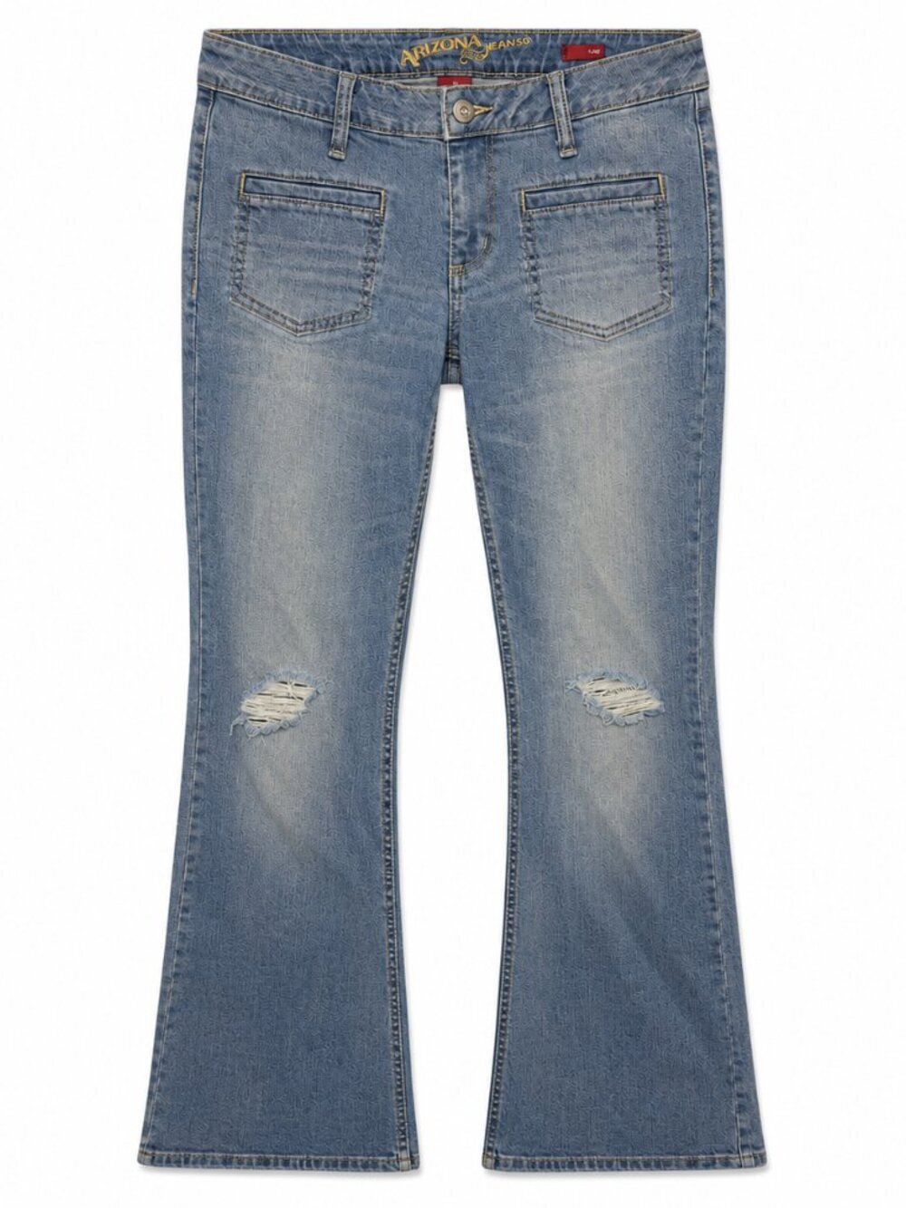 Arizona Jeans Y2K Low Rise Distressed Flare Jeans Juniors 9